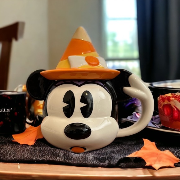 Disney Other - Disney Park Halloween 2020 Minnie Mouse Witch Ceramic Mug W/ Lid Candy Corn